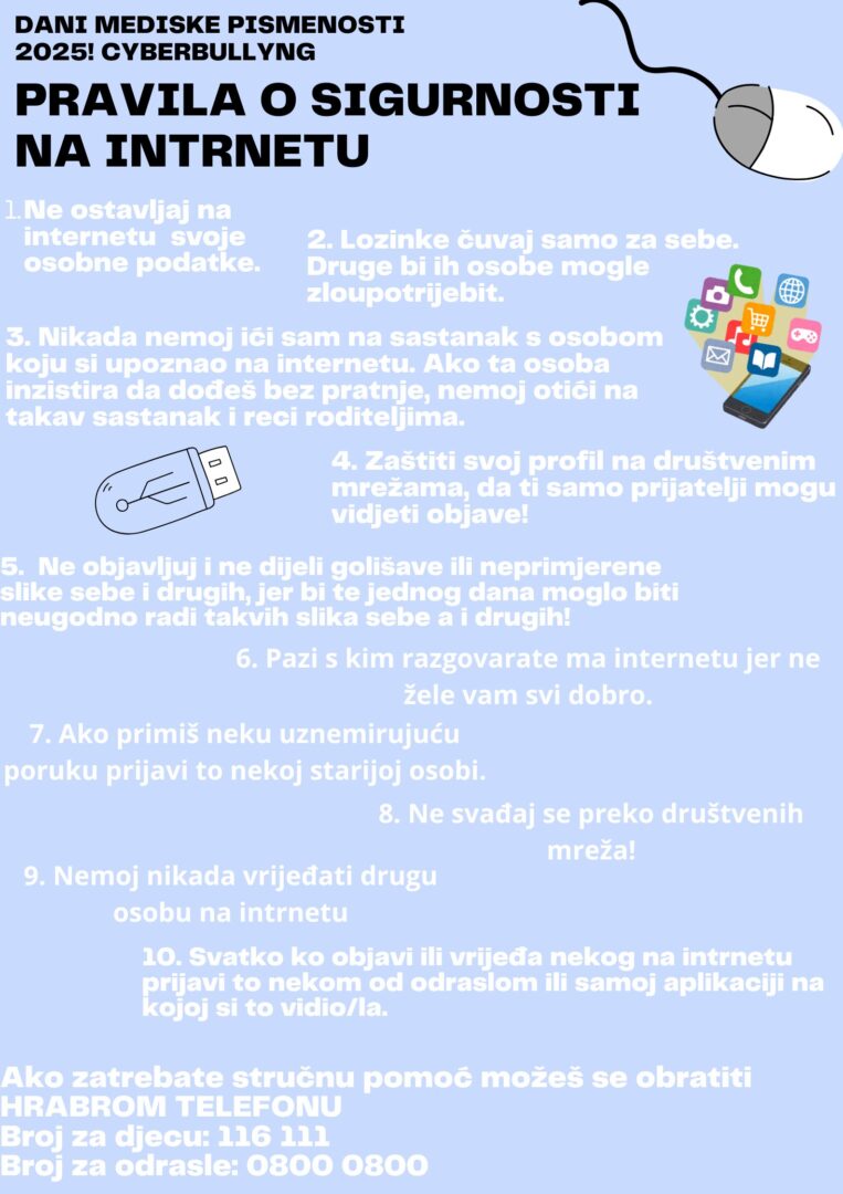 Periwinkle Illustration Utilitarian Internet Safety Poster