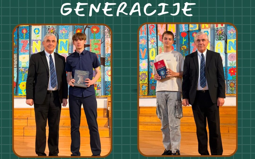 Ove godine naša škola Vjenceslava Novaka ima dva učenika generacije. Jako smo ponosni !!